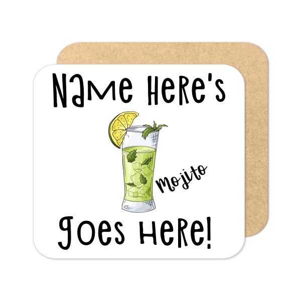 Personalised Cocktail Coaster - Hand Drawn Mojito