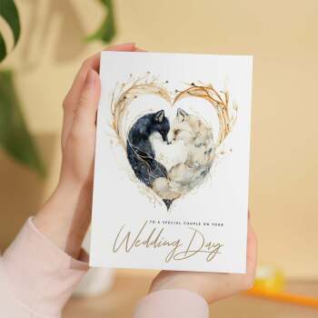 Personalised Wedding Card For Couple Wedding Card For Son and Daughter-In-Law Wedding Card For Daughter and Son-In-Law Fox Love Heart