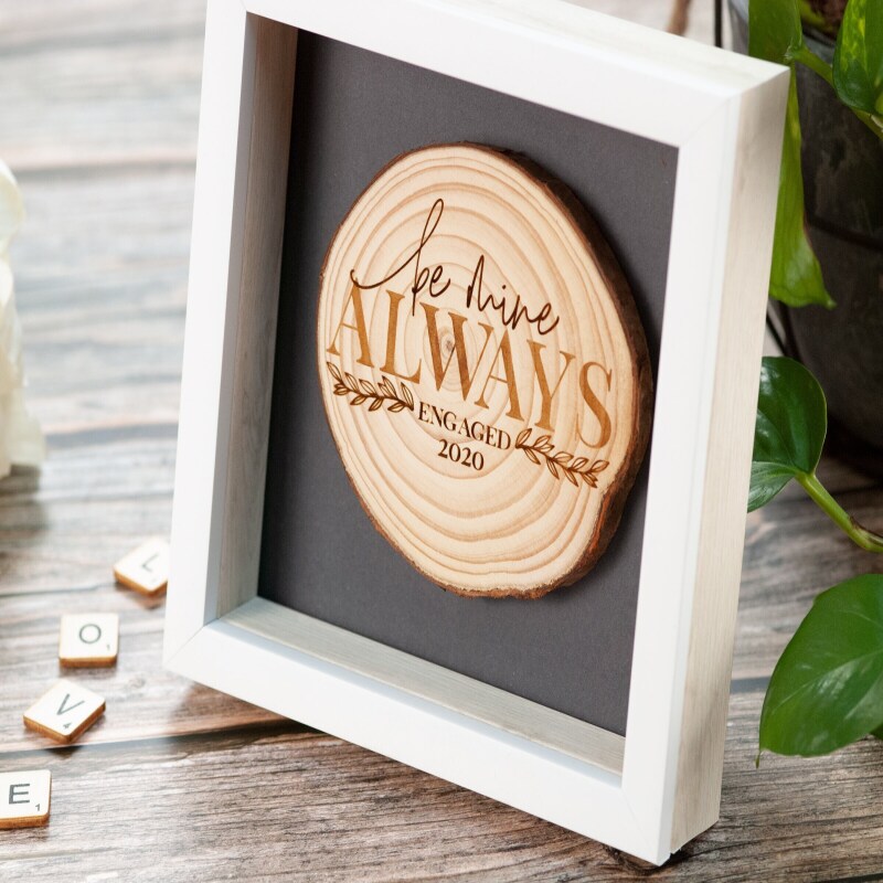 Engagement gifts. Proposal decorations. Engaged sign. Engagement present for date of engagement. Unique wedding gift for couple. - White