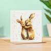 Anniversary Card For Husband or Wife Anniversary Card For Boyfriend or Girlfriend Cute Bunny Rabbits Wedding Anniversary For Couple - Square (5.5x5.5) / Blank Inside
