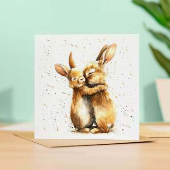 Anniversary Card For Husband or Wife Anniversary Card For Boyfriend or Girlfriend Cute Bunny Rabbits Wedding Anniversary For Couple