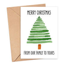 Christmas Card - Merry Christmas From Our Family To Yours - Small (Approx. A6) - Standard Smooth Card