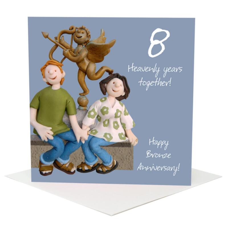 6th to 10th Anniversary Card Pack - Fun Wedding Anniversary Cards - Polymer Clay Art by Erica Sturla - Made in the UK