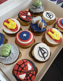 Superhero themed cupcakes