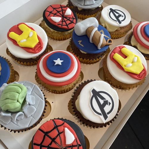 Superhero themed cupcakes