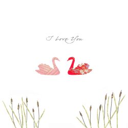 Holy Mackerel swans I love you card - designed by Eloise Hall - 15.7 x 11cm and blank inside