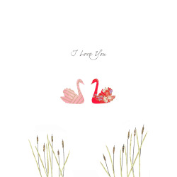 Holy Mackerel swans I love you card - designed by Eloise Hall - 15.7 x 11cm and blank inside
