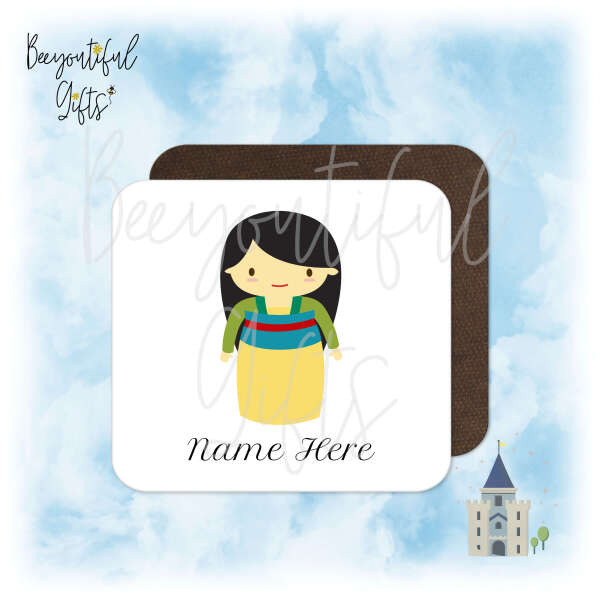 Personalised Children's Coaster - Cartoon Fairy Tale Princess