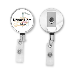 Personalised Metal ID Reel - Watercolour Handwashing