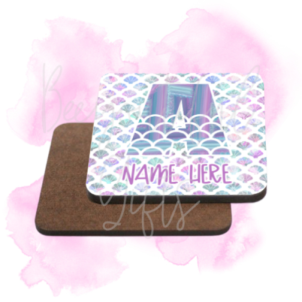 Personalised Name Coaster - Mermaid Themed Alphabet