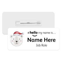 #hello my name is... Name Badge - Christmas Polar Bear