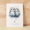 Anniversary or Valentine's Card for Her or Him Anniversary Card for Wife Valentines Day Card For Husband Boyfriend or Girlfriend Owl Card - Large (5x7) / Blank Message