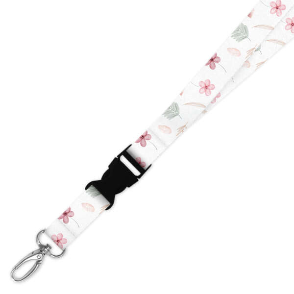 Double Breakaway Lanyard - Pretty Pink Florals