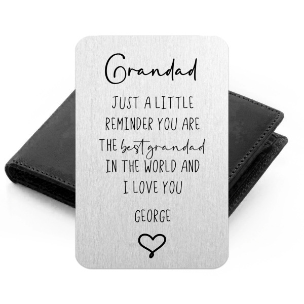 Personalised Aluminium Wallet Card - Best Grandad