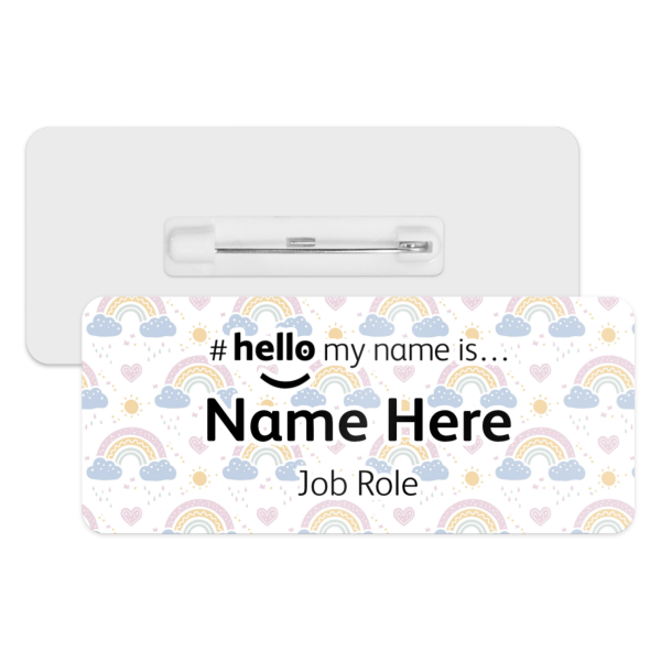 #hello my name is... Name Badge - Cute Summer Rainbows