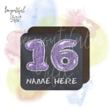 Personalised Birthday Coaster - Chalkboard Style Milestone Birthday