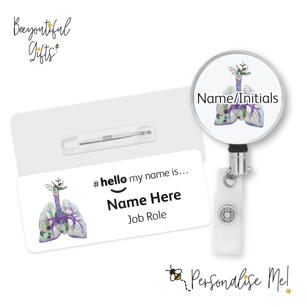 #hello my name is... Name Badge & Metal ID Reel - Succulent Lungs