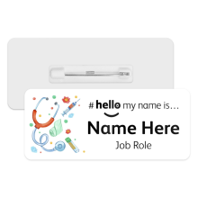 #hello my name is... Name Badge - Watercolour Stethoscope