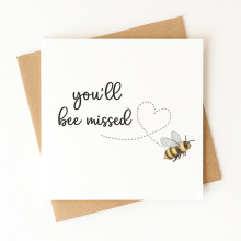 Miss You Card - You'll Bee Missed - Standard Smooth Card