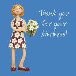 Holy Mackerel Thank You for Your Kindness Greetings Card by Erica Sturla from One Lump or Two occasions range. Card is 15cm square and blank inside for your own message