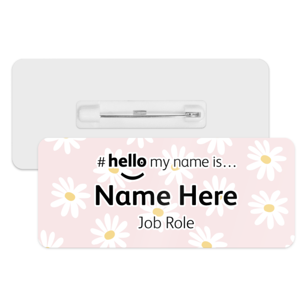 #hello my name is... Name Badge - Pink Daisy