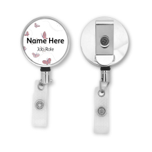 Personalised Metal ID Reel - Butterfly Corners