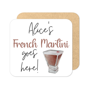 Personalised Drinks Coaster - Name's French Martini Goes Here!