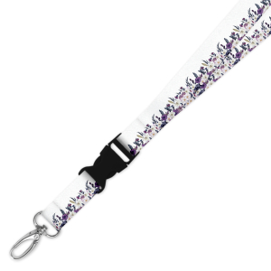 Double Breakaway Lanyard - Halloween Flowers Border