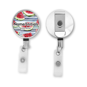 Personalised Metal ID Reel - Watermelon Stripes
