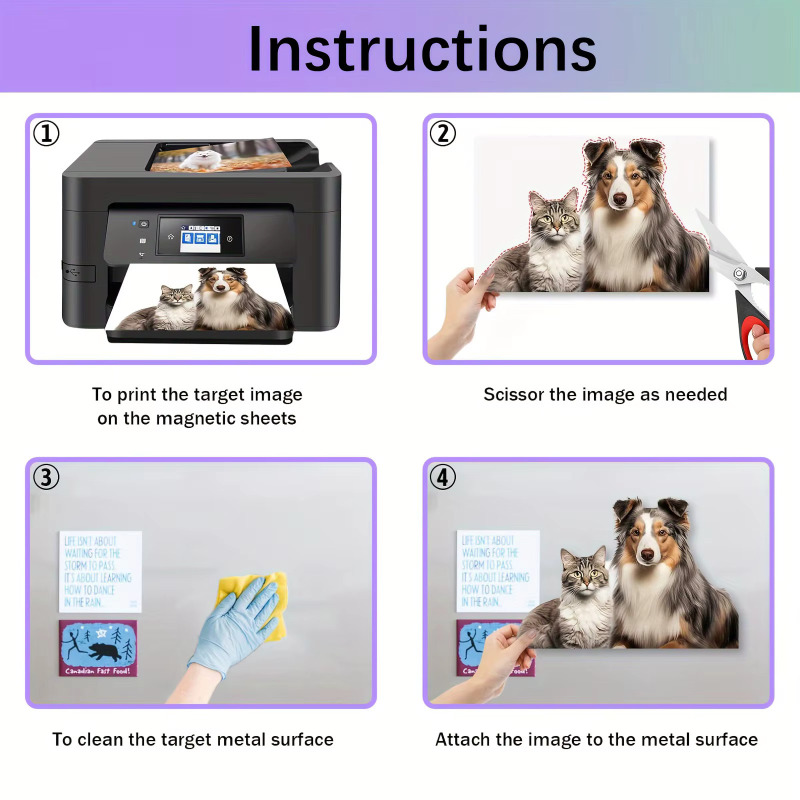 Hands Professional 6x4 Magnetic Gloss (Glossy) Photo Paper - 5 Sheets