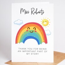 Personalised Thank You Teacher Card - An Important Part of My Story Rainbow - Small (Approx. A6 | 105mm x 148mm | 4.1in x 5.8in) - Standard Smooth Card