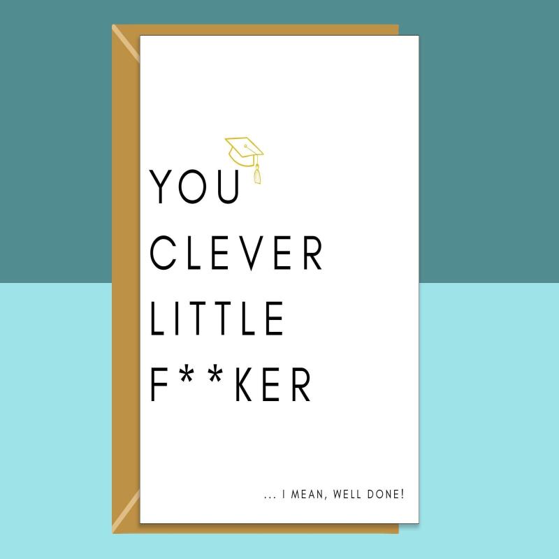 Funny Graduation Card: Exams, Degree, PhD - Personalised Message Available - Blank inside - Regular - Matte Card