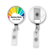 Personalised Metal ID Reel - Rainbow Stripes