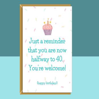 Funny 20th Birthday Card - For him or her - Ideal Greetings Card For anyone turning 20 years old - Can be personalised