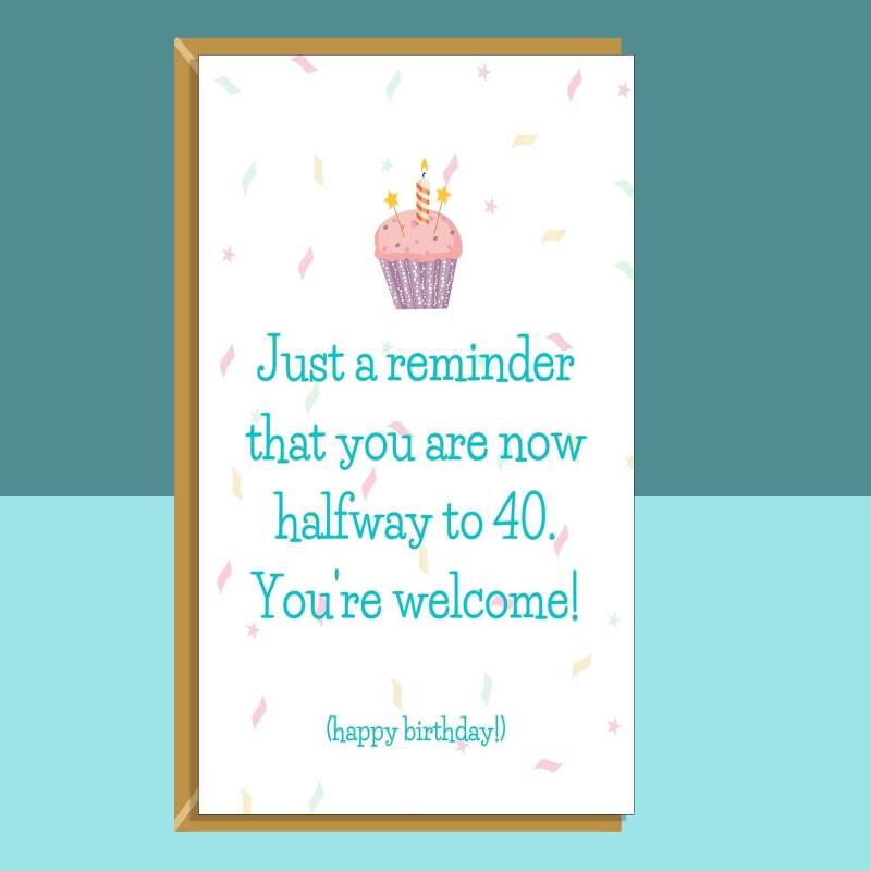 Funny 20th Birthday Card - For him or her - Ideal Greetings Card For anyone turning 20 years old - Can be personalised - Blank inside