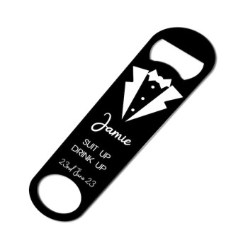 Groom Gifts - Wedding Drinks Beer Bottle Opener Suit Up Drink Up