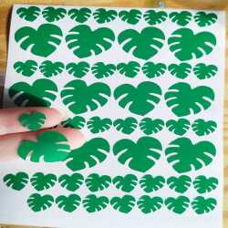 Monstera Leaf Stickers 1inch and 0.5inch mix