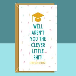Funny Graduation Card - For Him or For Her - For those graduating from college or university, law school or other - Can be personalised