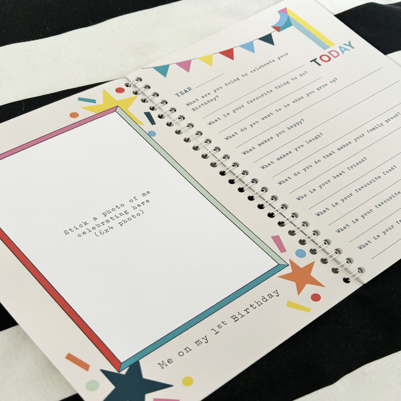 Birthday Interview Book - Birthday Keepsake book, memories book, 1st Birthday gift, New baby gift, Birth - 12yrs