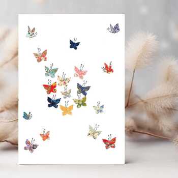 Butterfly cloud greeting card -  designed by Eloise Hall - 15.7 x 11cm and blank inside, made in the UK