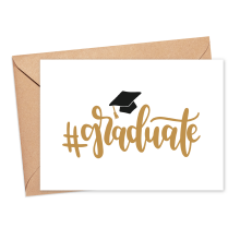 Graduation Card - #Graduate - Small (Approx. A6 | 105mm x 148mm | 4.1in x 5.8in) - Standard Smooth Card