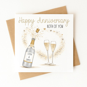 Personalised Anniversary Card - Champagne
