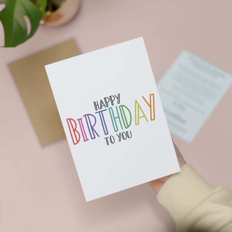 Birthday Card For Her Card For Friend Mum or Sister Birthday Card For Him Brother Dad Happy Birthday Card For Anyone Birthday Gift - Large (5x7) / Blank Message