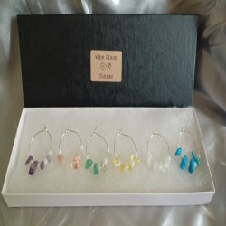 Wine Glass Charms with Crystals and Pearls