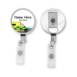 ID badge reel Personalised Metal ID Reel - Ambulance