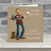 Full of beans birthday card for him - designed by Erica Sturla - 15cm square and blank inside, made in the UK
