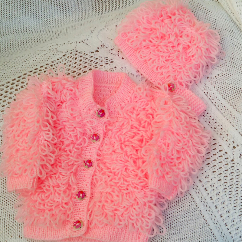 2 Piece Cardigan Set for a Baby Girl, Baby Girl's Outfit - 0 - 3 months Chest 16 ins - £17.50