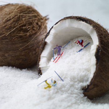 Coconut ice 150mm Square Greetings Card by Akiko Ida and Pierre Javelle