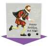 Hot shot - Francis Drake themed birthday card - designed by Erica Sturla - 15cm square and blank inside, made in the UK