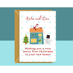 Personalised New Home Christmas Card | Customisable Card for First Christmas in New Home | Christmas House Warming Card
